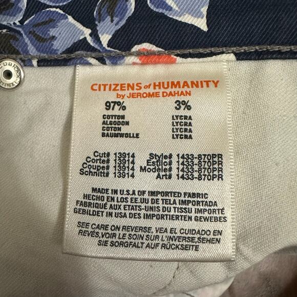 CITIZENS OF HUMANITY Mandy Jeans Floral High Rise Retro Slim Roll Up - Picture 12 of 16